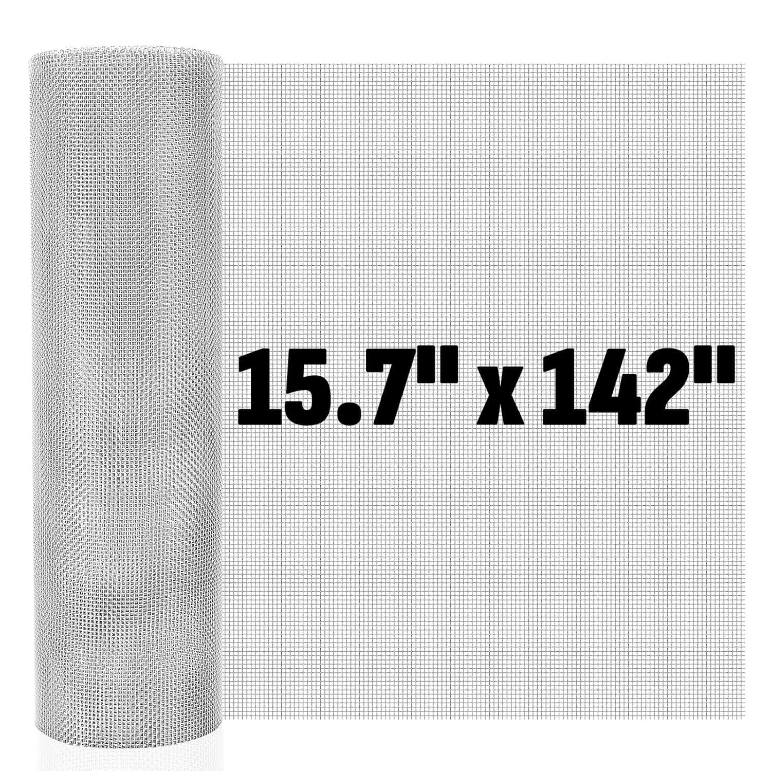 20 Mesh 304 Stainless Steel Mesh Screen, 15.7'' X 142''(40Cm X 360Cm) Wire Scree