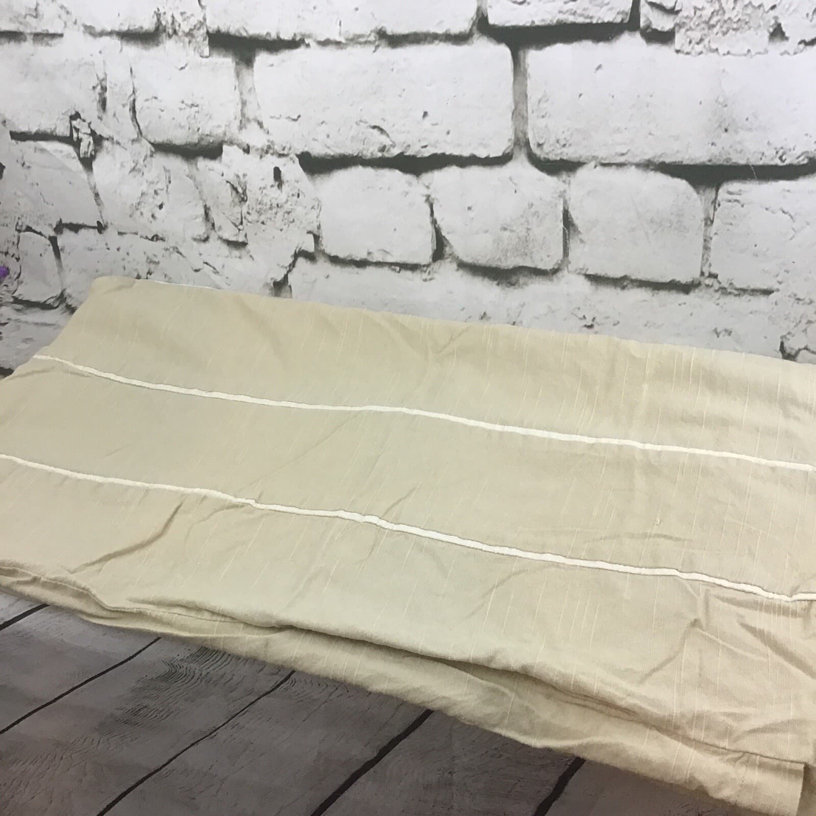 Martha Stewart Collection 24” Square Pillow Shams Set Of 2 Beige Khaki Cotton 3