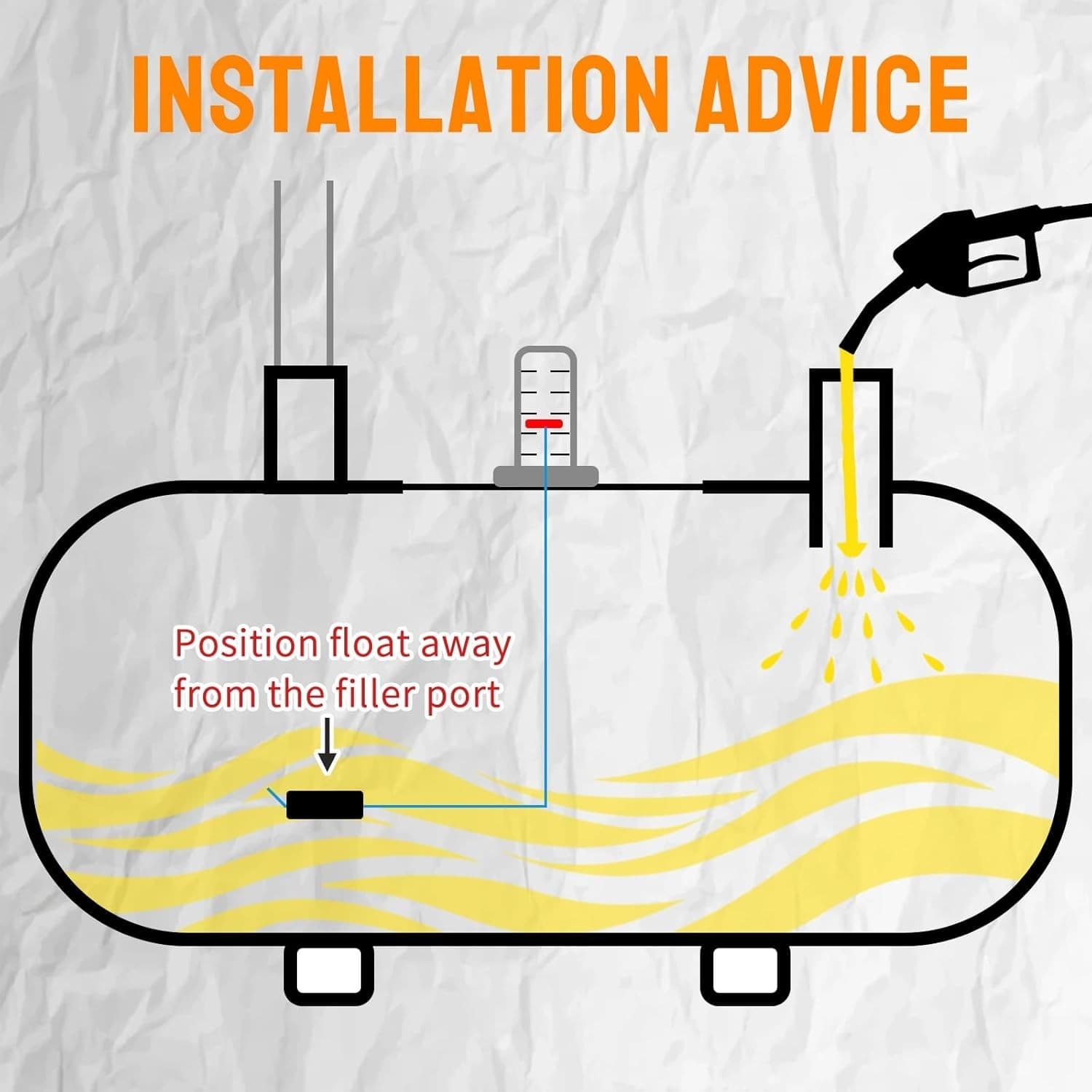 Fuel Level Gauge Fit for 275, 330 Vertical Oil Tank for 1 1/2”, 2” Hole 5