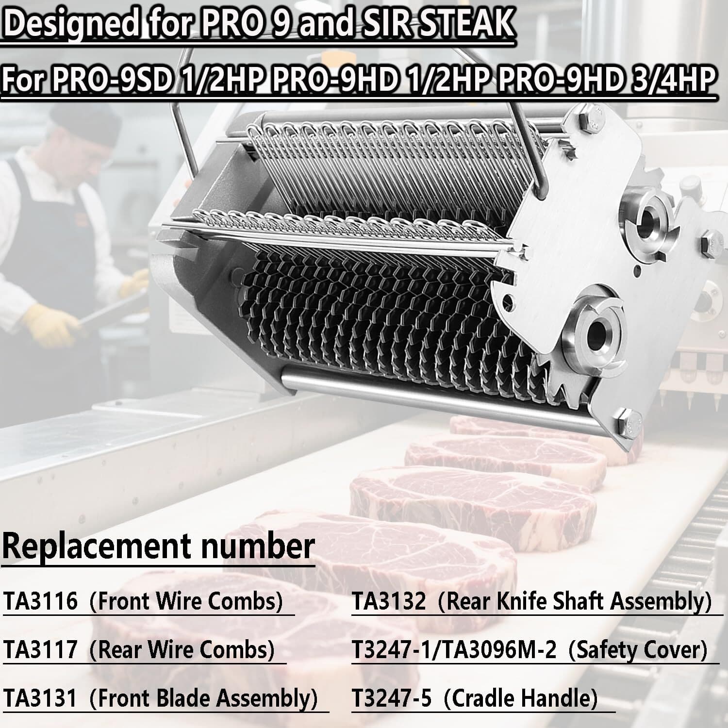 TA3130 Complete Cradle Assembly Kit Fit Biro Tenderizer Pro 9 Sir Steak PRO-9SD 2