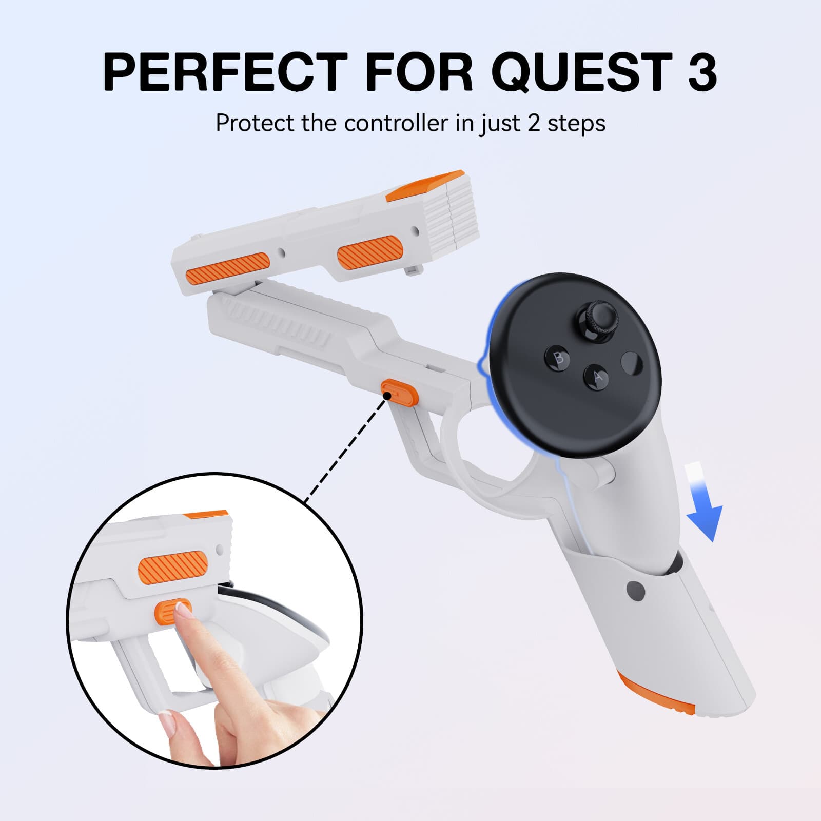 Pistol Gun Grip For Meta Quest 3 VR Headset Controllers for Shooting Games 3