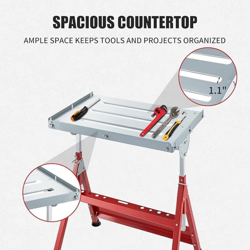 30''x20'' Welding Bench Table 400Lbs Load Capacity Adjustable Workbench Table 4
