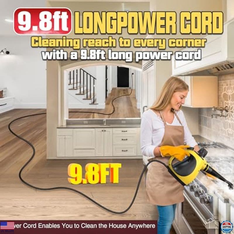 Powerful Handheld Steam Cleaner - Multi-Surface Steamer with 12 Accessories, 5