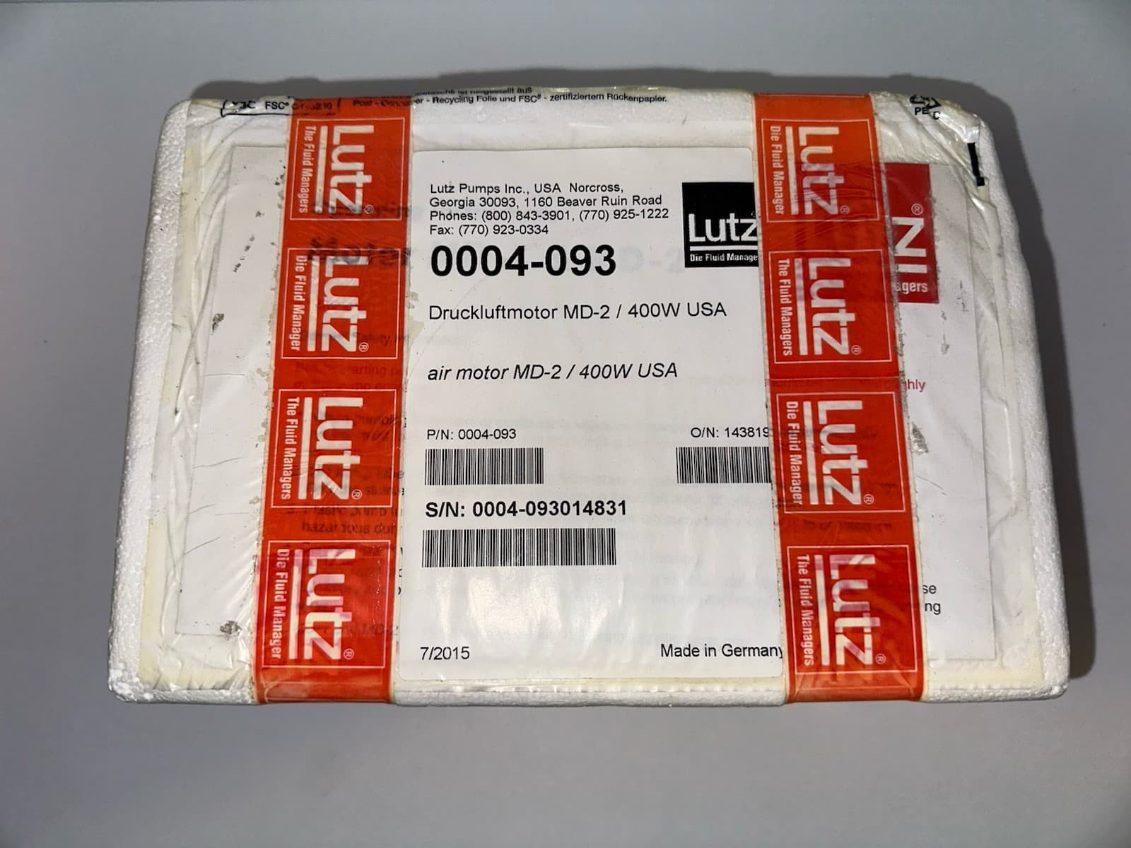 Lutz MD-2 Drum Pump Air Motor 0.54 HP - 87 PSI 2