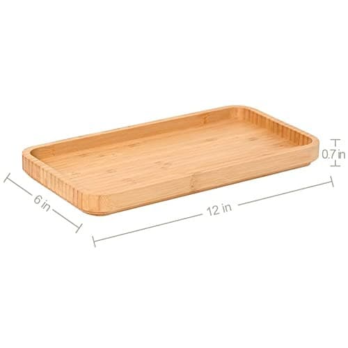 Bamboo Vanity Tray Bamboo Tray Rack Bathroom Counter Tray for Organizing Decor  3