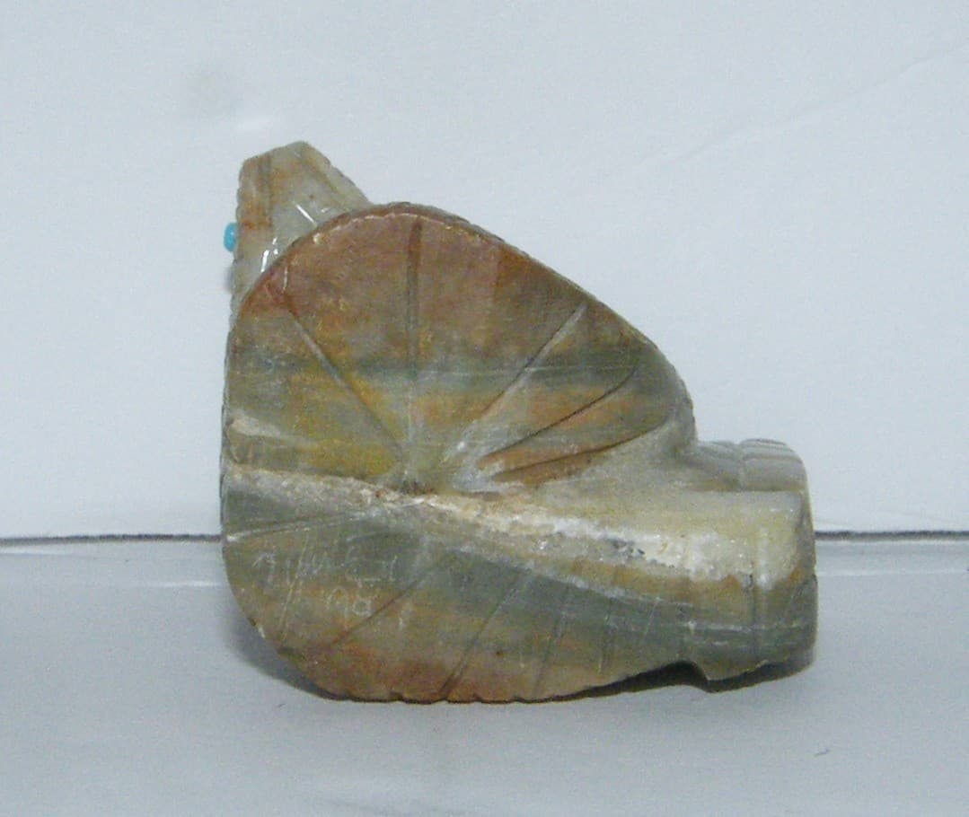 Vtg Kent BANTEAH Rattlesnake Native American Zuni Carved Stone Fetish Snake 1.5" 5