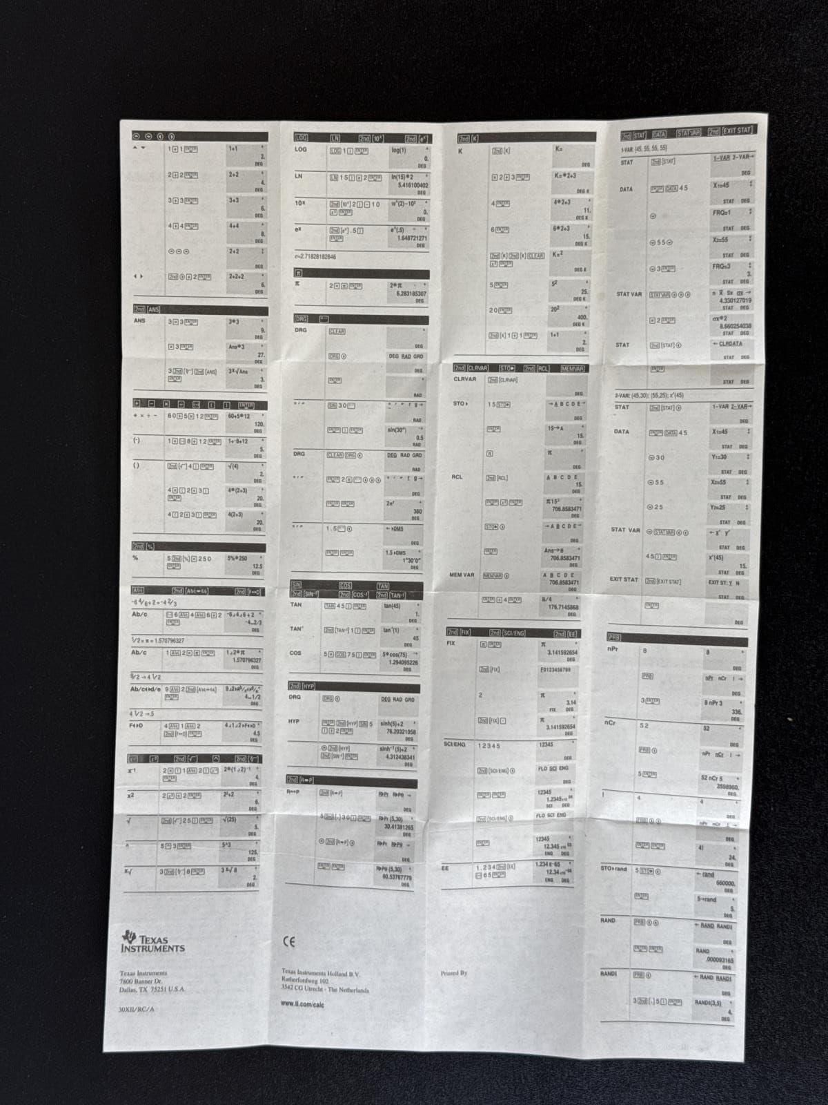 Texas Instruments TI-30X IIB IIS Scientific Calculator Instruction Manual 1999 5