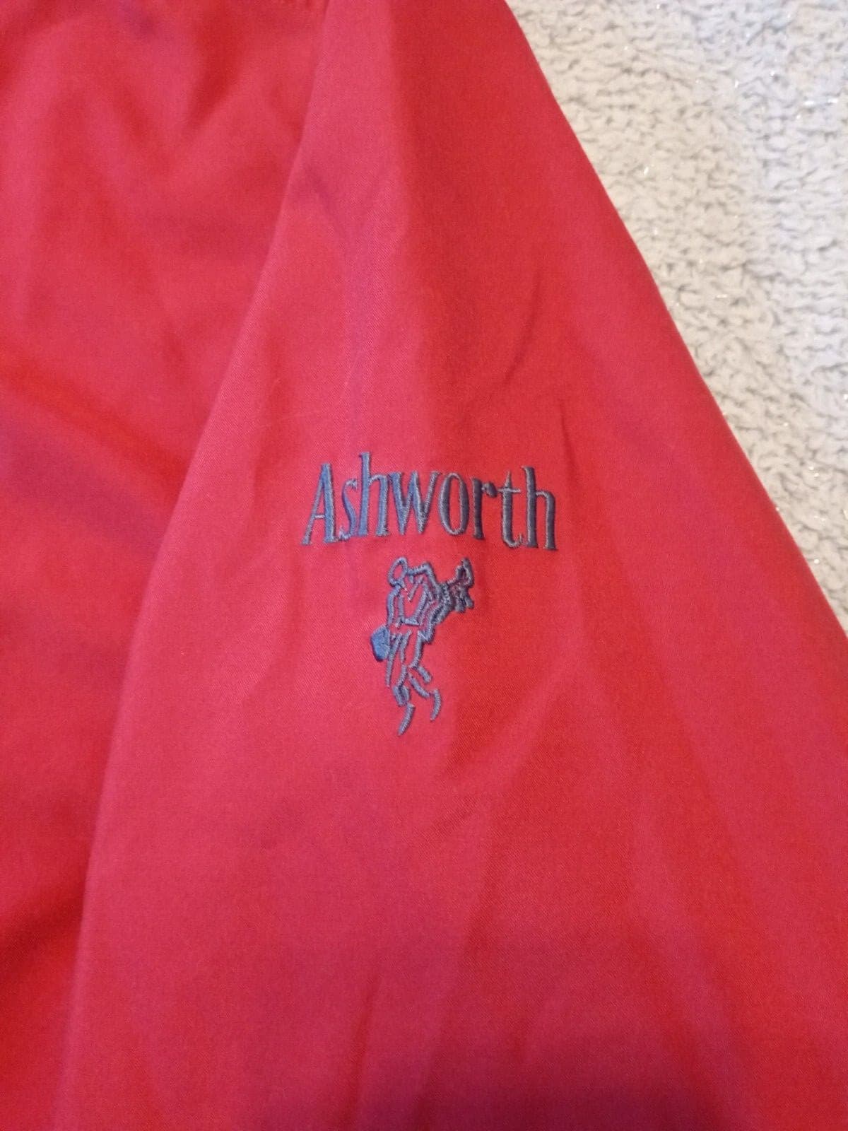 Men's ASHWORTH Weather Systems red LS water resistant pullover jacket size L NEW 5