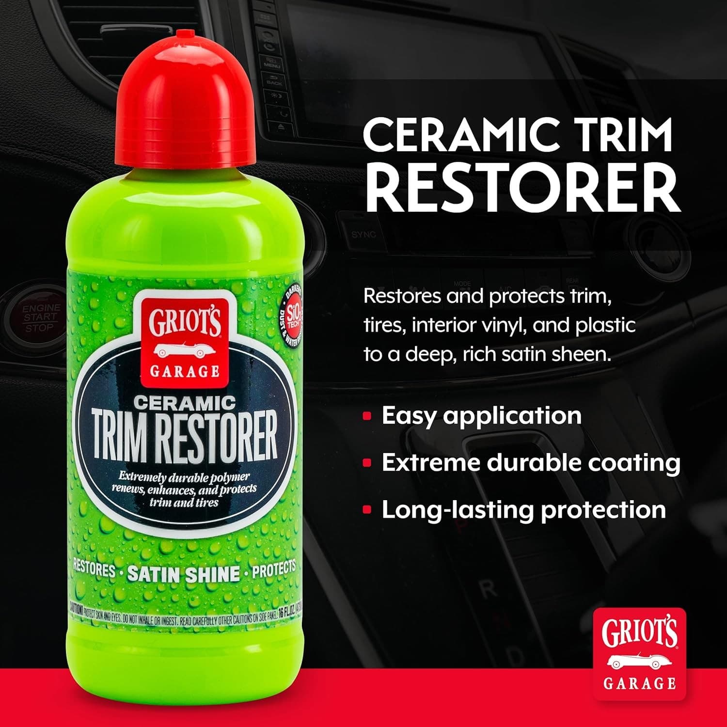 Griot's Garage Ceramic Trim Restorer for Car Detailing, Ceramic-Infused Coating  2