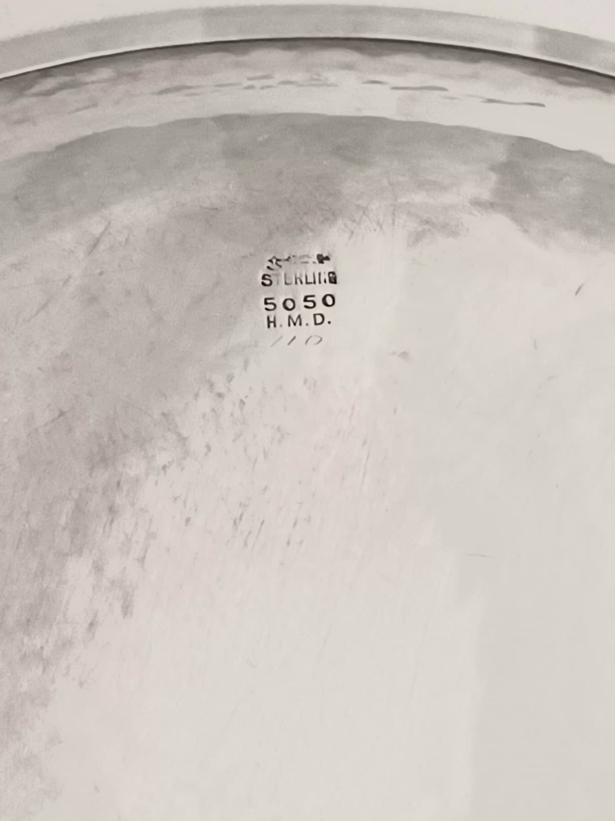 Kerr Sterling Hammered Baby Childs Bowl and Underplate- No mono 4