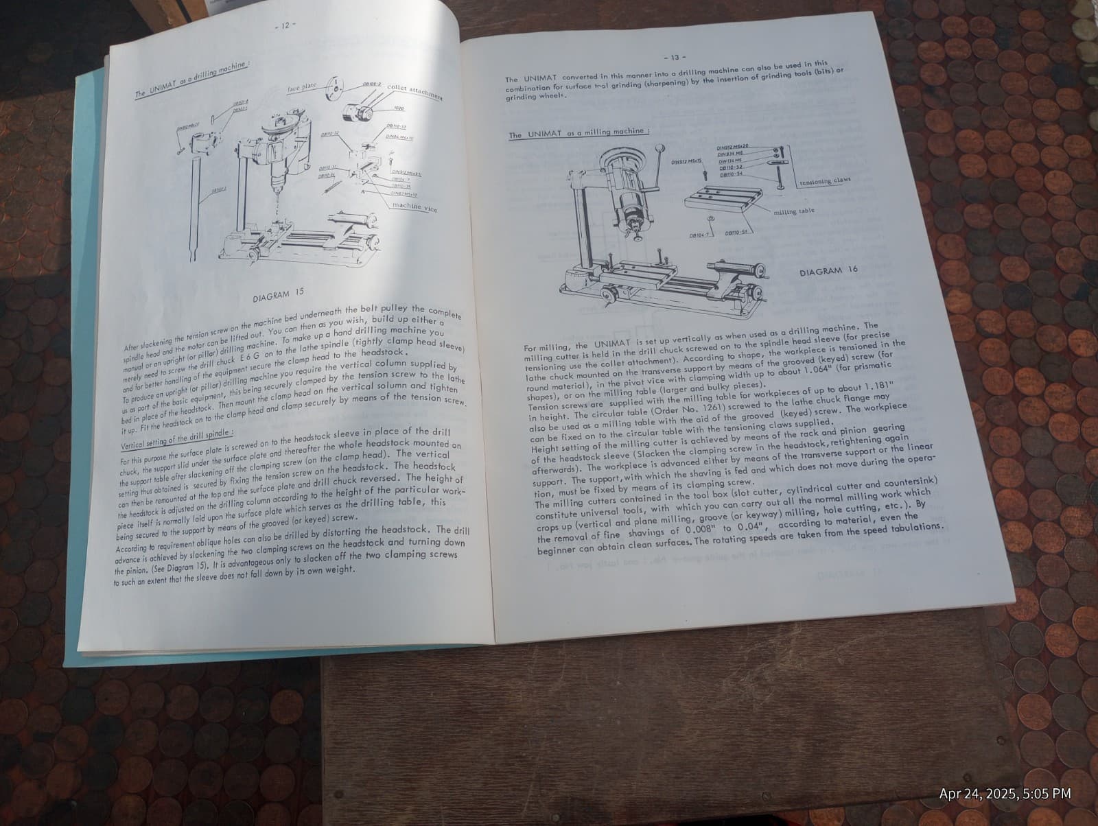Unimat SL Model DB 200 Vintage Metal Lathe Mill  3