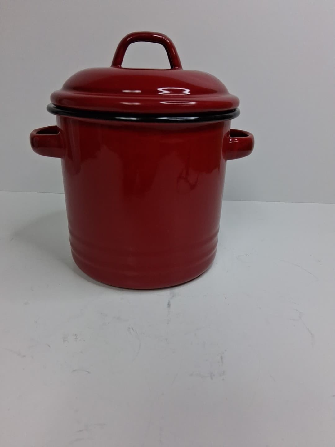 Red Vinstage Style Bacon Grease Container, Enamel, Multi-Purpose Heat Resistant  5