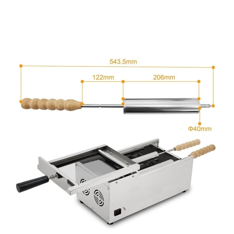 110V electric chimney cake machine with stainless steel Hungarian Kurtos Kalacs 5