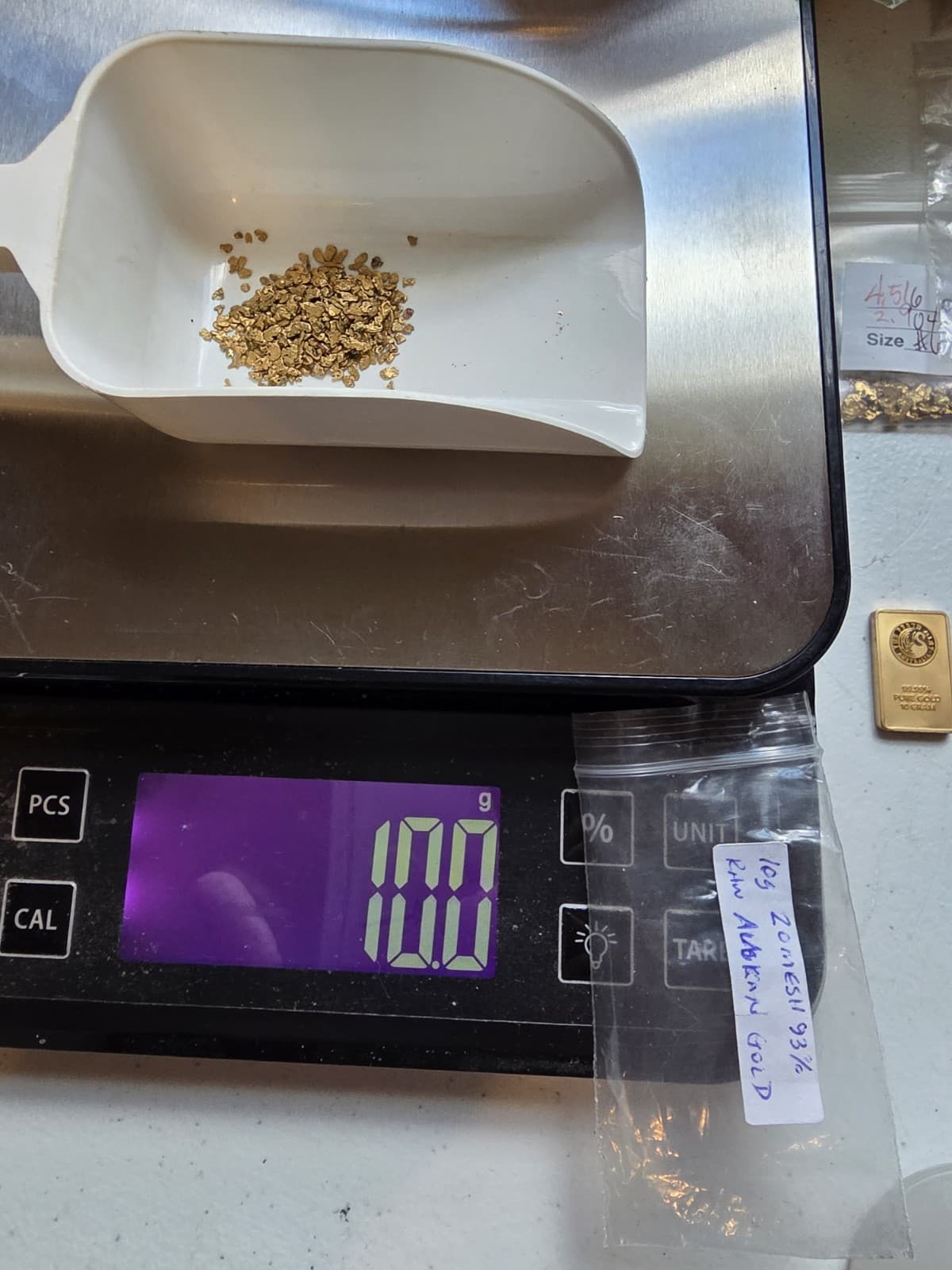 10g 22.1k Natural Alaskan Bearing Sea Nugget Placer Flake Gold 20 Mesh 4