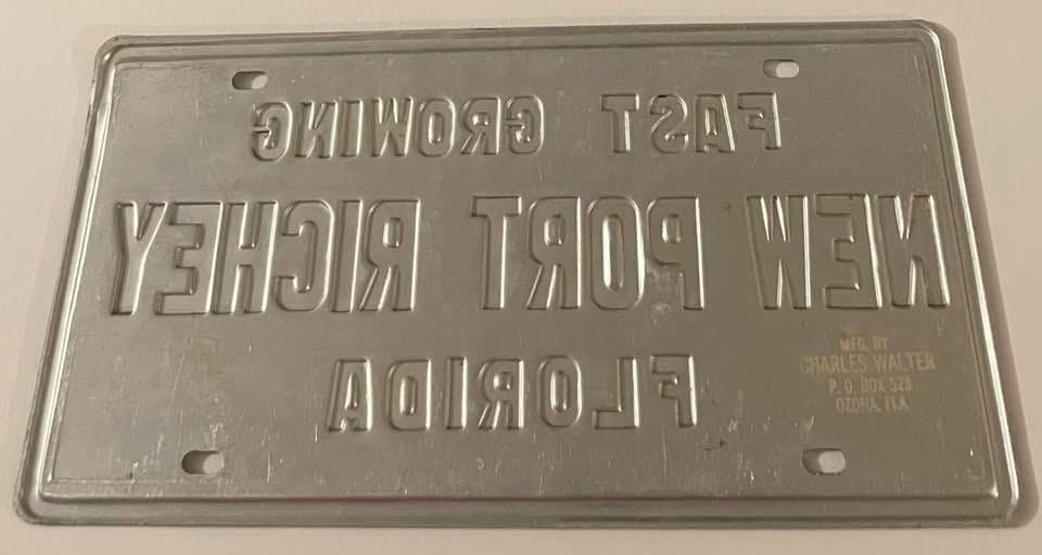 New Port Richey Florida Booster License Plate Fast Growing 3