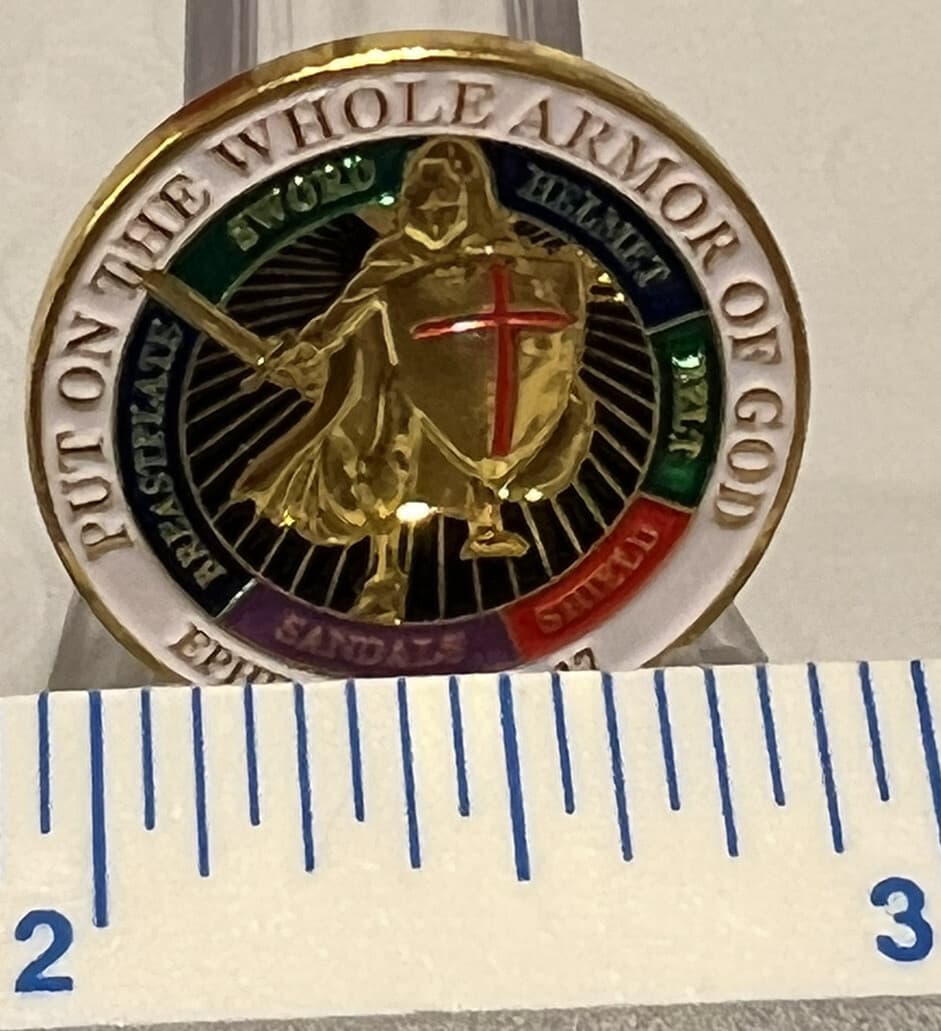 *  Put on Whole Armor of God Ephesians 6-13-17 Bible Verse Cap / Hat  Lapel Pin 4