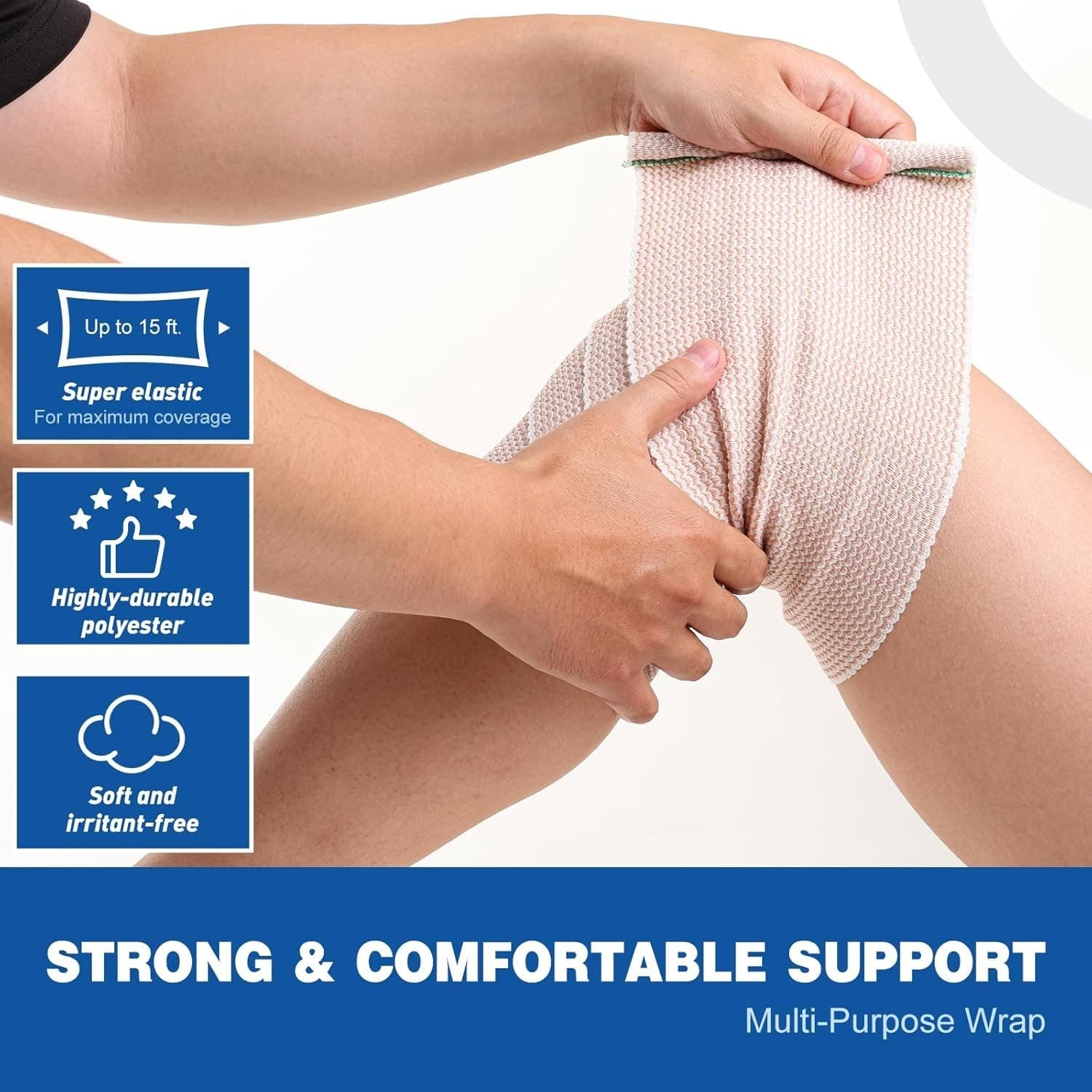 2 Pack Premium 6” Elastic Bandage Wrap – Compression Wrap for Leg, Knee, Body... 4