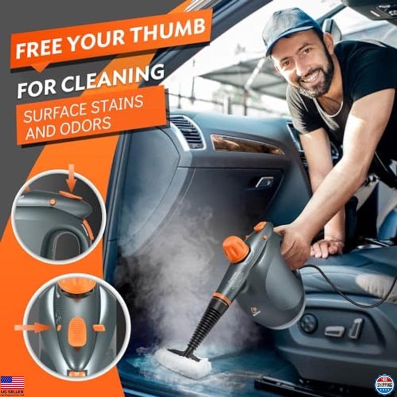 1250W Handheld Steam Cleaner with Detergent Tank & Safety Lock for Versatile Use 5