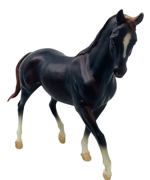 Breyer Paddock Pals Horse Dark Brown Feather-Look Design on Face 6" x 7" Vintage 2