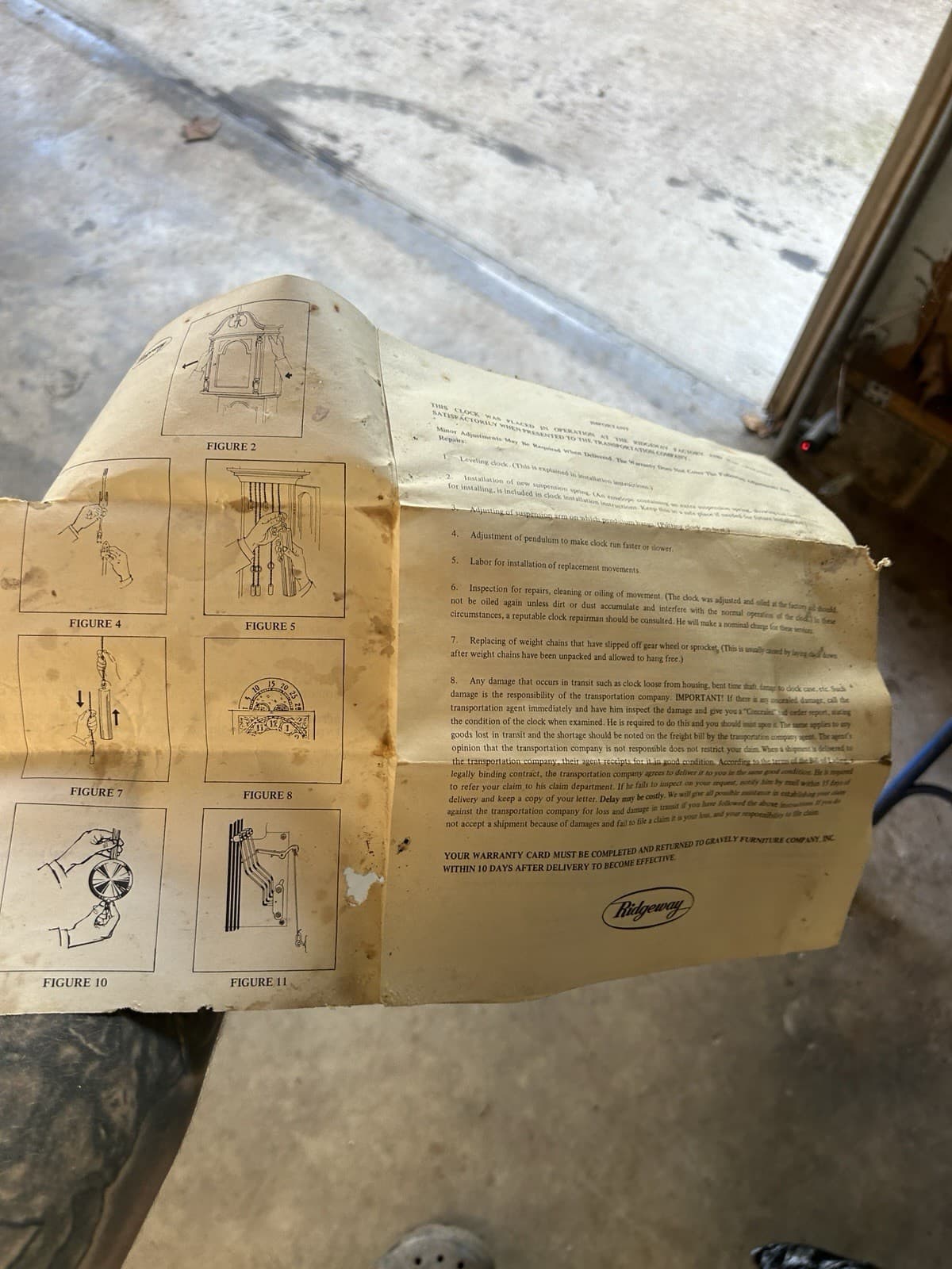 Ridgeway tempus fugit Grandfather Clock Model QE 138 3