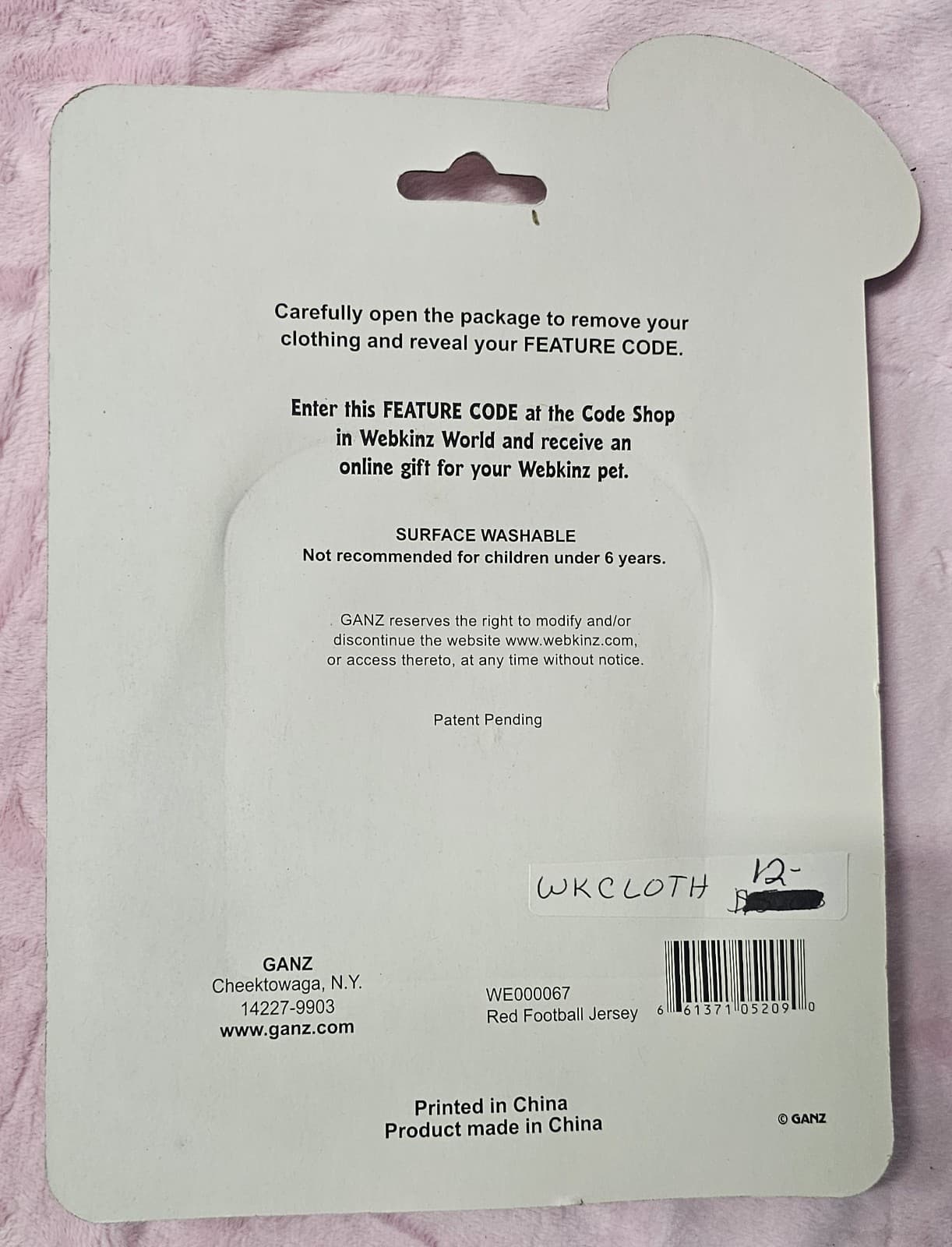 Retro Early 2000s Ganz Webkinz Clothes - Red Football Jersey- NEW W Play Code  2