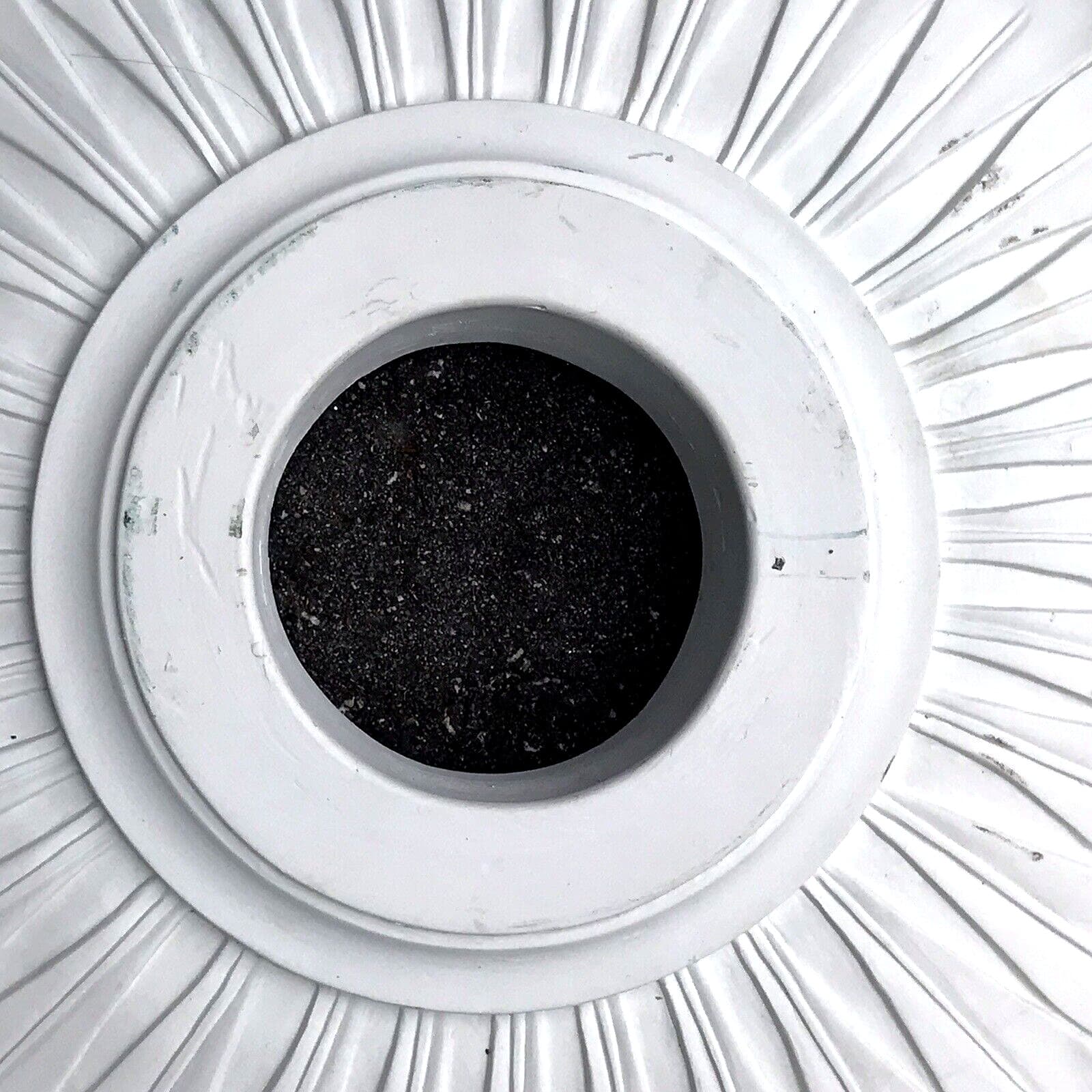 Ceiling Medallion Lighting Hand Painted Floral Round 24" Chandelier White Decor 6