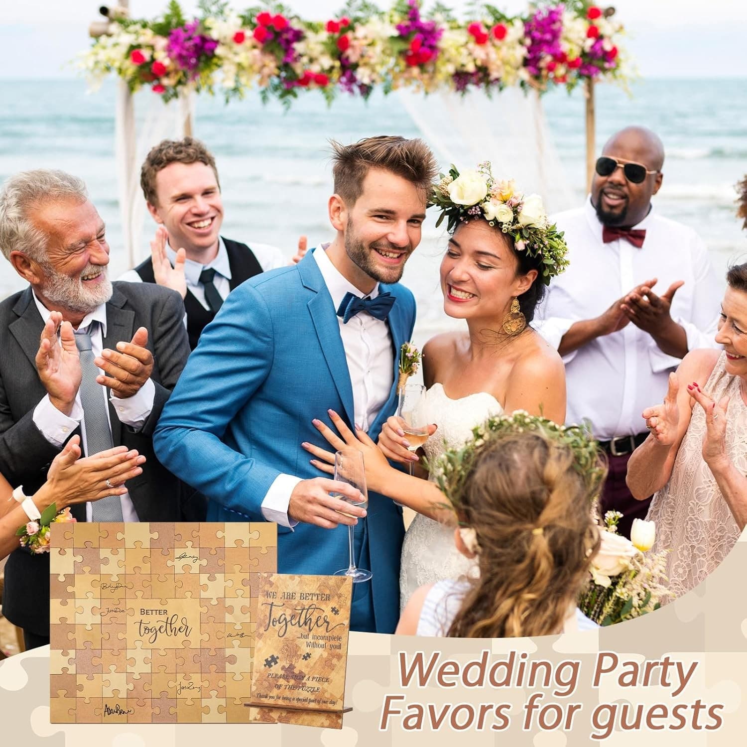 Wedding Guest Book Alternative Wooden Jigsaw Puzzle Guest Book Wedding Party Fav 6