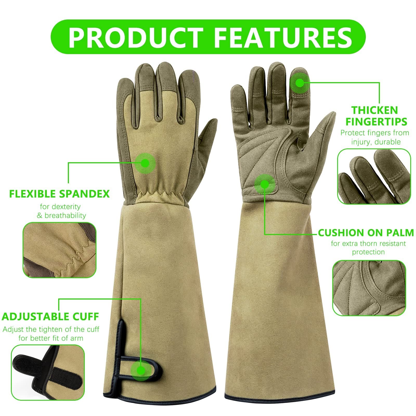 Yionaiyi Professional Rose Pruning Thorn Proof Gardening Gloves with Long For... 5