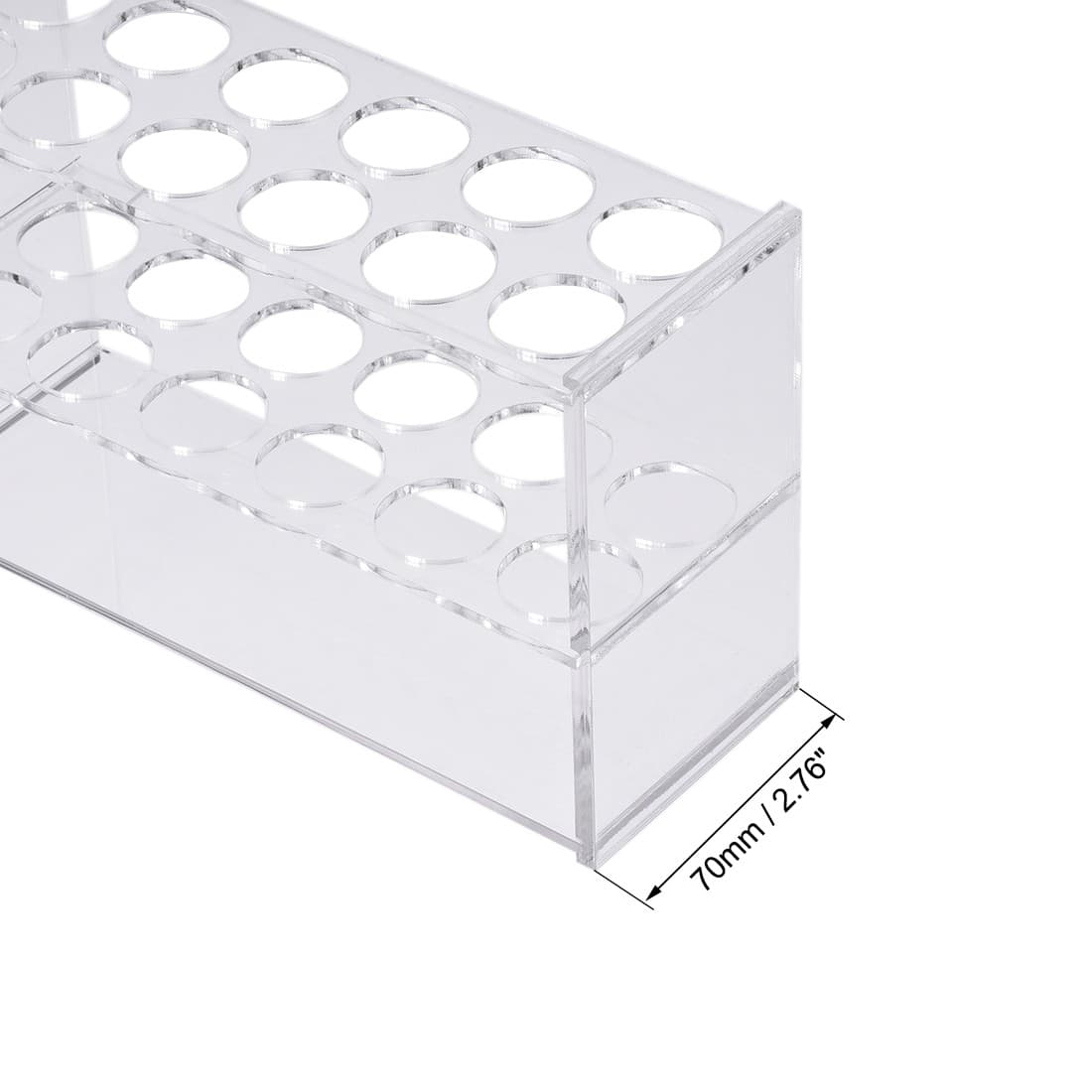 Acrylic Test Tube Holder Rack 2x6 Wells for 50ml Centrifuge Tubes Clear 3