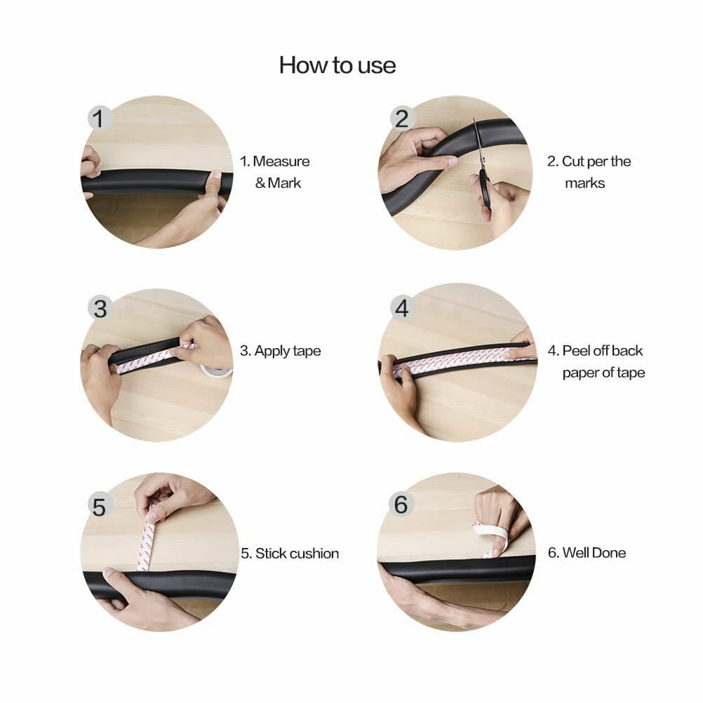 Gray - Corner Protector Foam Bumper Baby Safety Guard Strip Table Edge Desk 2M 2