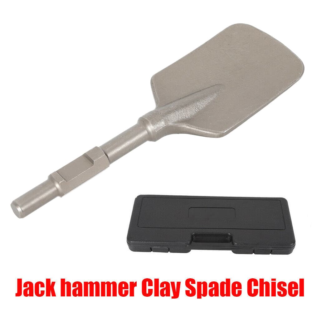 US Jack Hammer Clay Spade Shovel Chisel Bit 1-1/8" Hex Shank Demolition Hammer 2
