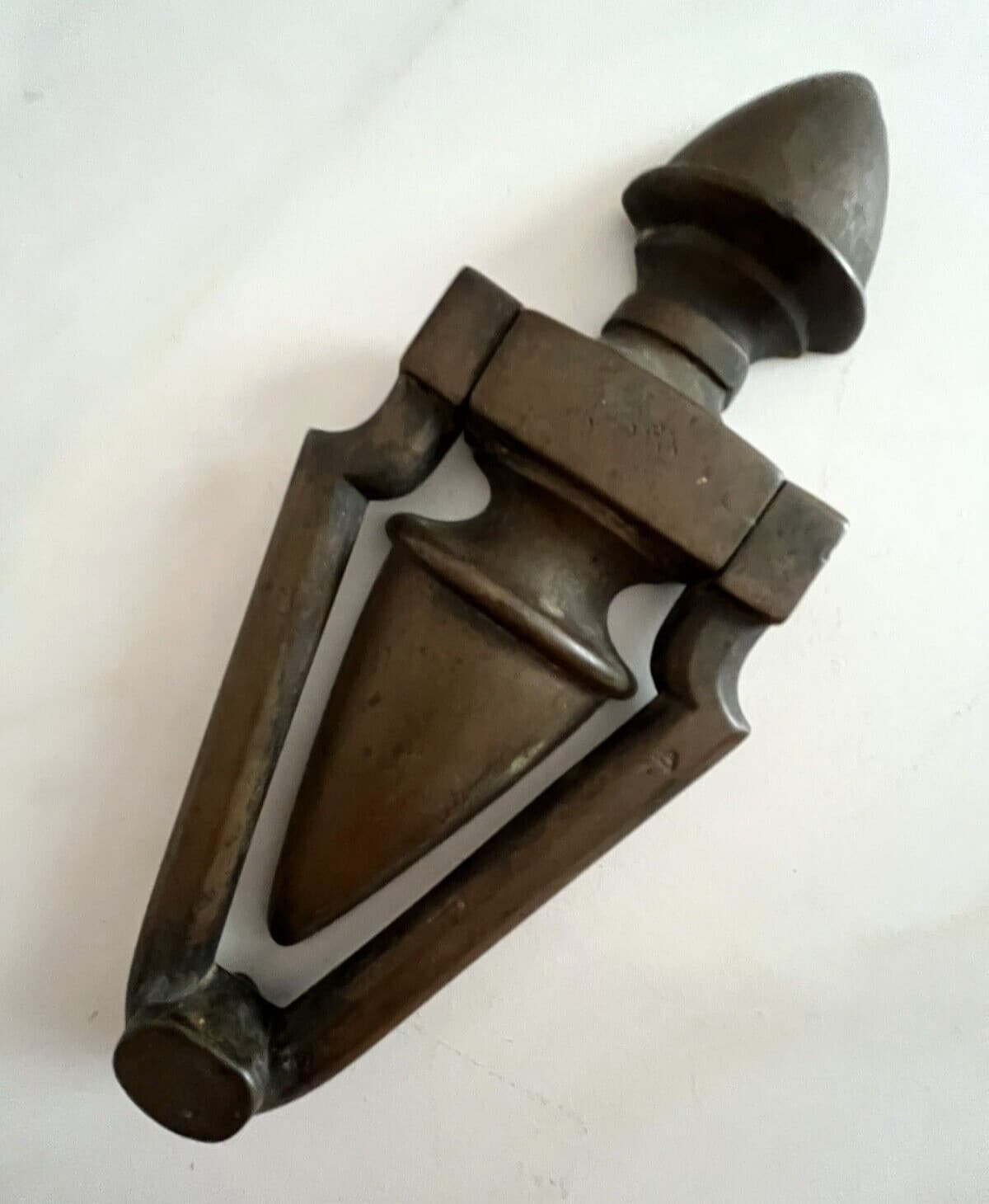 LARGE 8" ANTIQUE c.1890 BRONZE URN TORCHIERE ARCHITECTURAL SALVAGE DOORKNOCKER 3