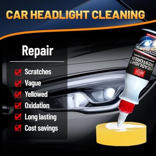 Headlight Cleaner & Restoration Kit, Instantly Removes Oxidation, Yellowing,  4