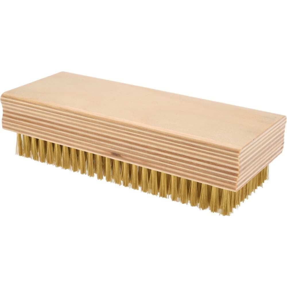 PRO SOURCE Fine Wire Brush: 0.005" Brass Filament in 2-5/8" x 6-1/2" Wood Block 2