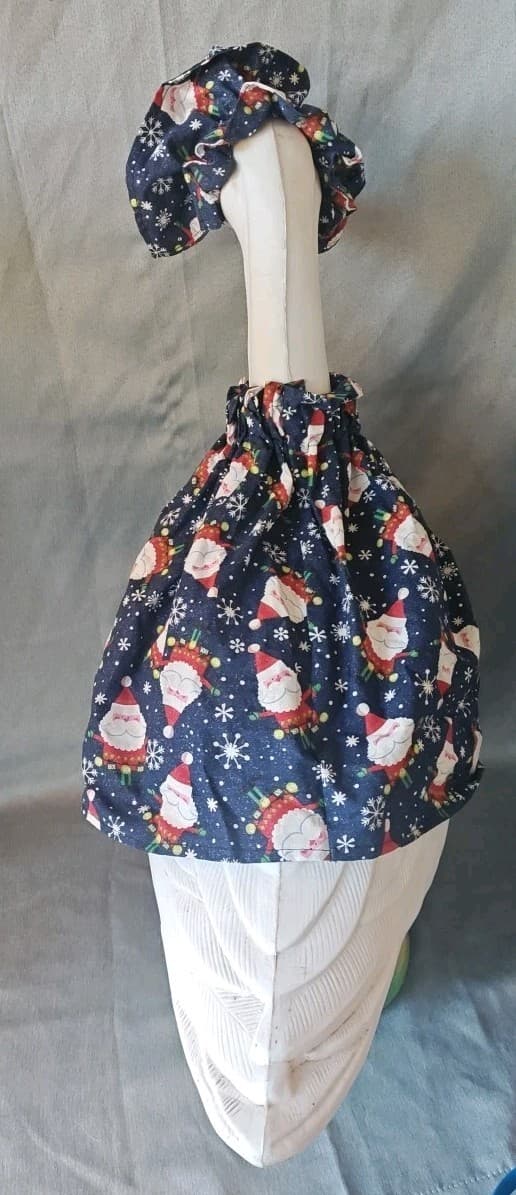 Garden Goose Dress And Bonnet - Santa And Snowflakes Worn Once  4