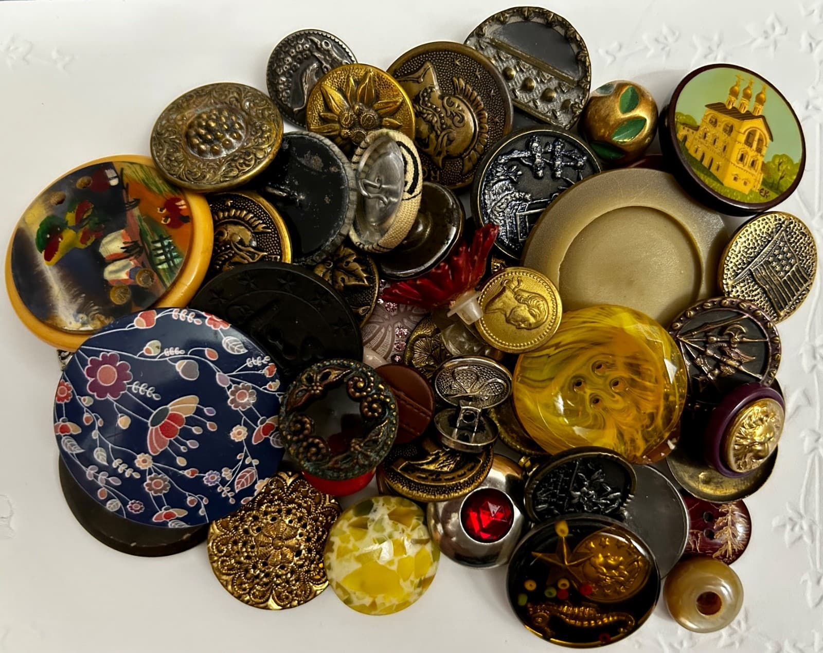 Old Collectors 50 Poke Buttons  Lot #12 2