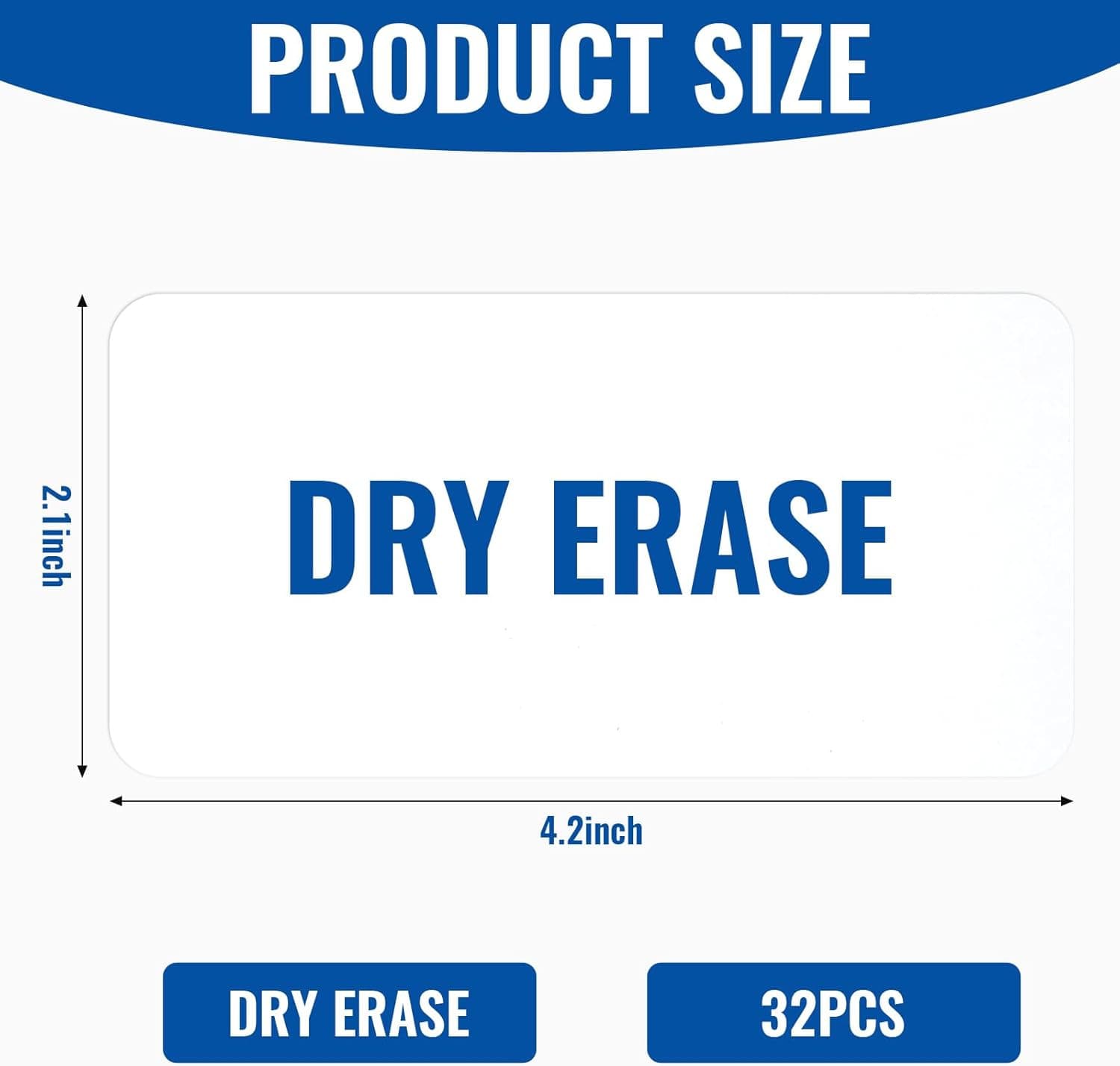 32 Pcs Dry Erase Magnetic Labels, 4.2 X 2.1 Reusable Writable Magnetic  2