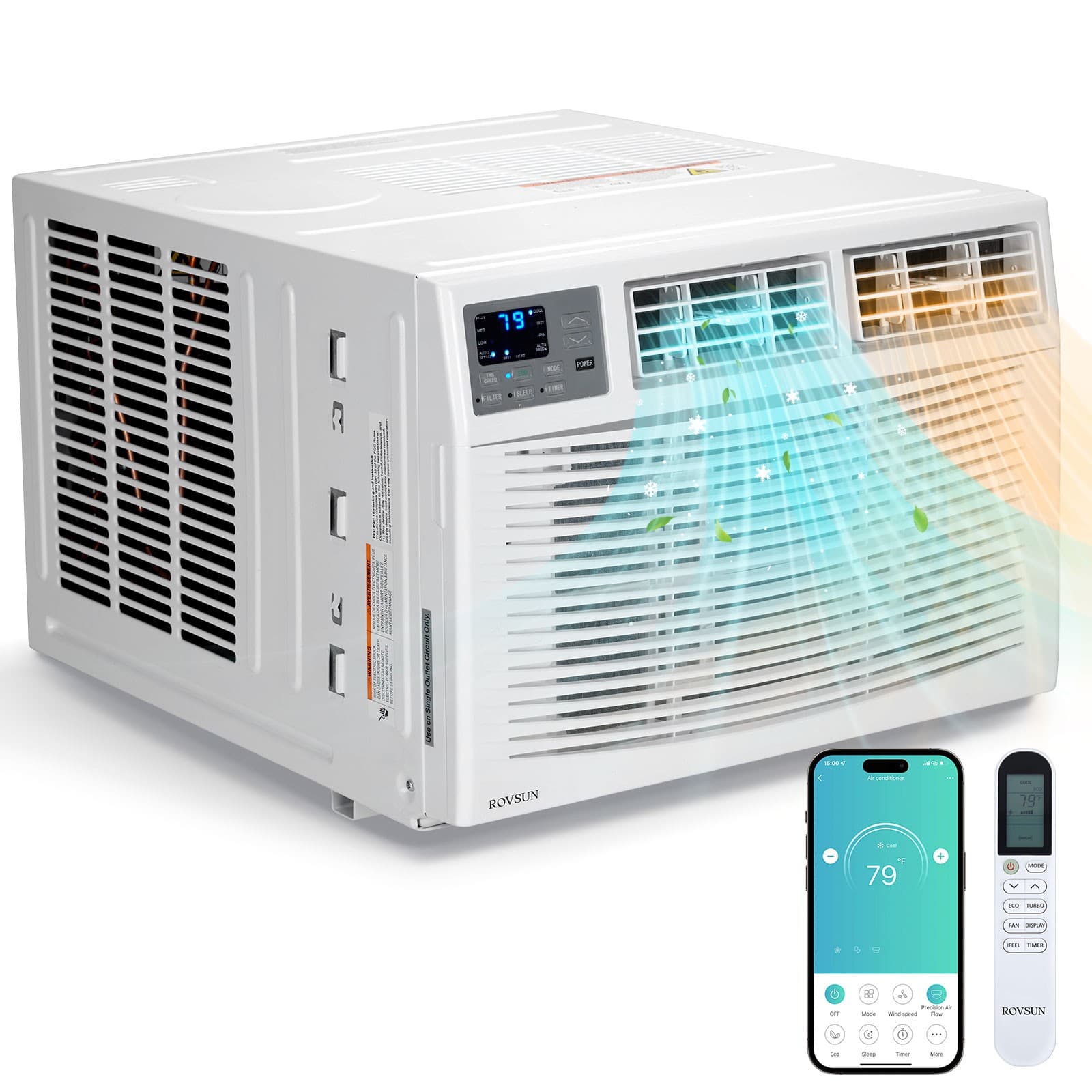 18000 BTU AC Heat and Cool Window Air Conditioner With Wifi and Remote Control 2