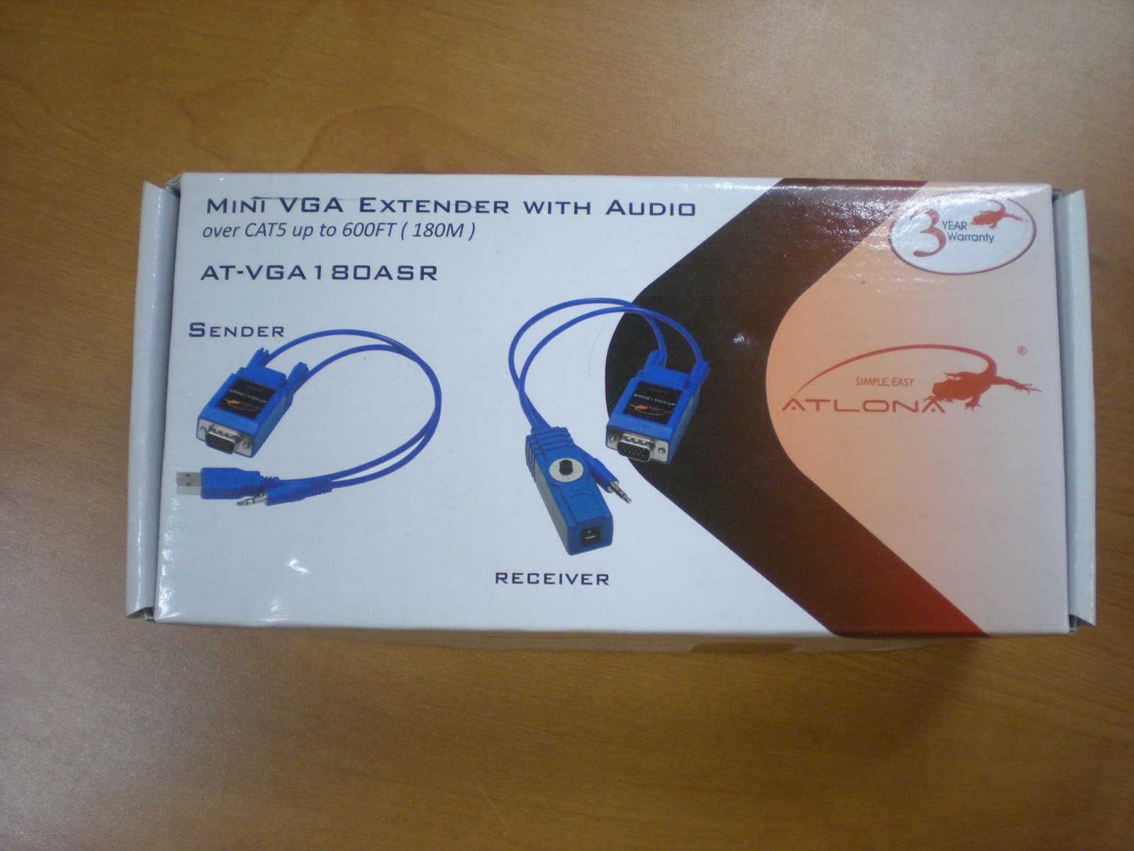 Atlona AT-VGA180ASR VGA Extender with Audio over Cat5 up to 600ft FREE SHIPPING