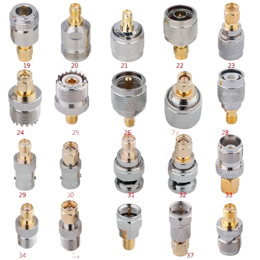 38pcs RF Coaxial Adapter Kit, SMA to BNC UHF MCX MMCX TNC SO239 PL259 N F Type 3