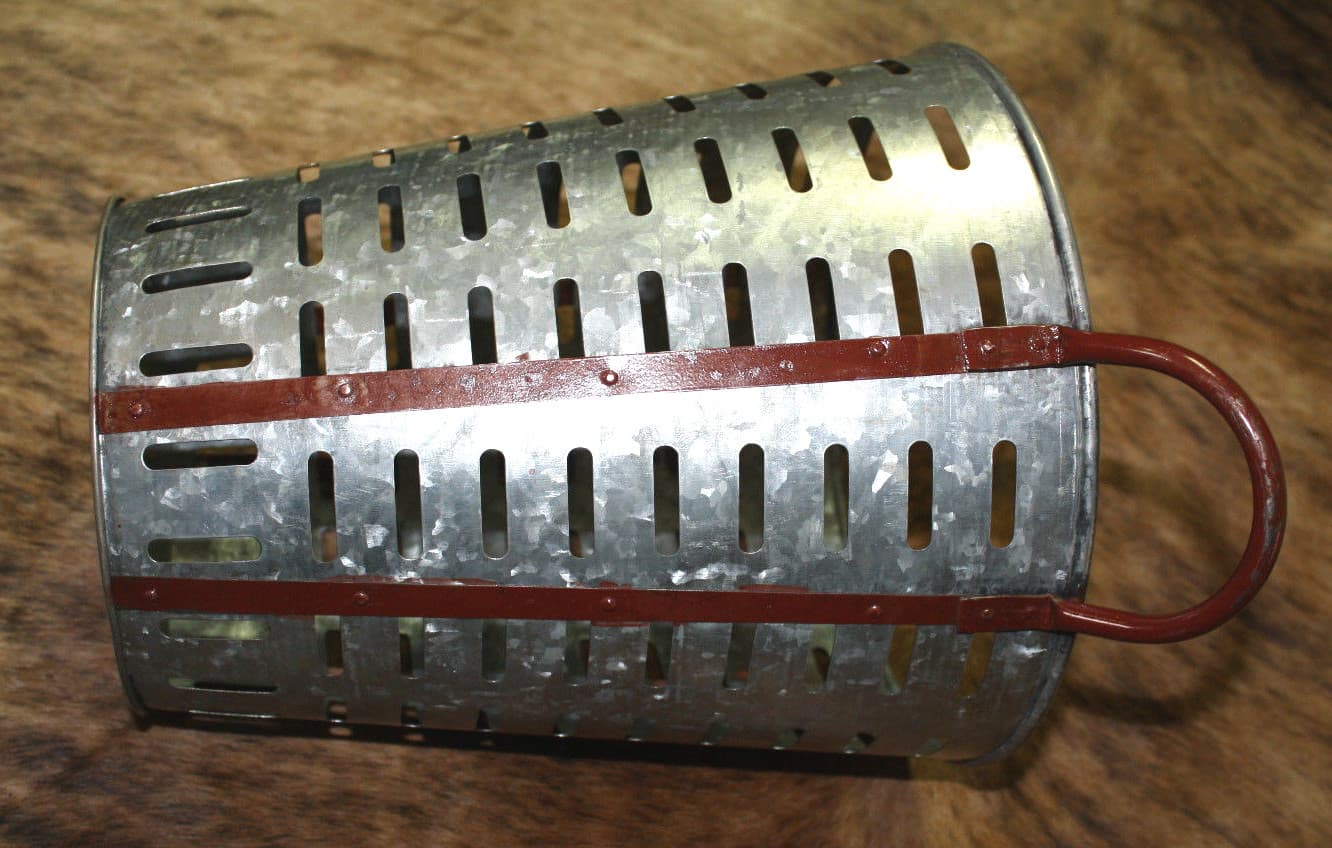 Galvanized Rustic Antique Style Metal OLIVE BUCKET Home Decor Harvest Basket 13" 3