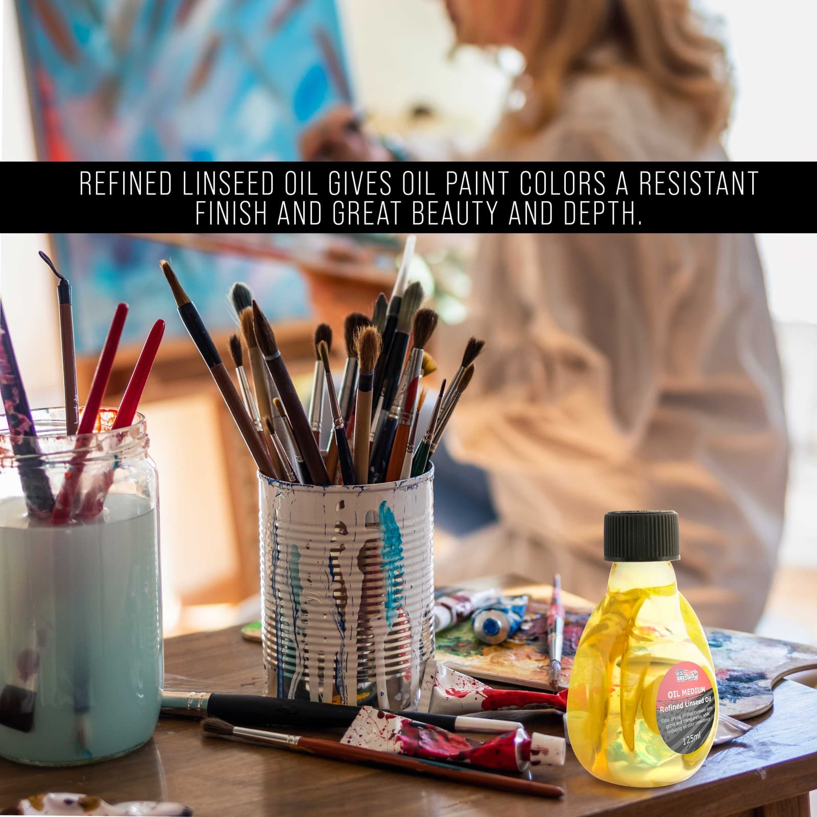 U.S. Art Supply Refined Linseed Oil, 125ml 5