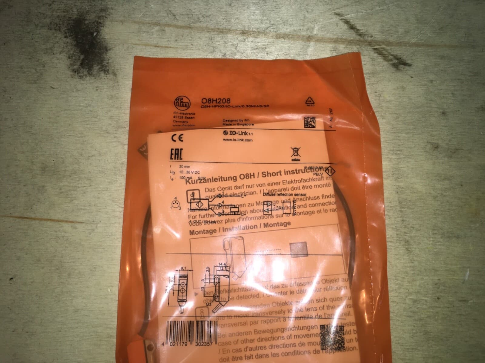 IFM Electronic O8H208, diffuse reflection, NIB, JRM-188