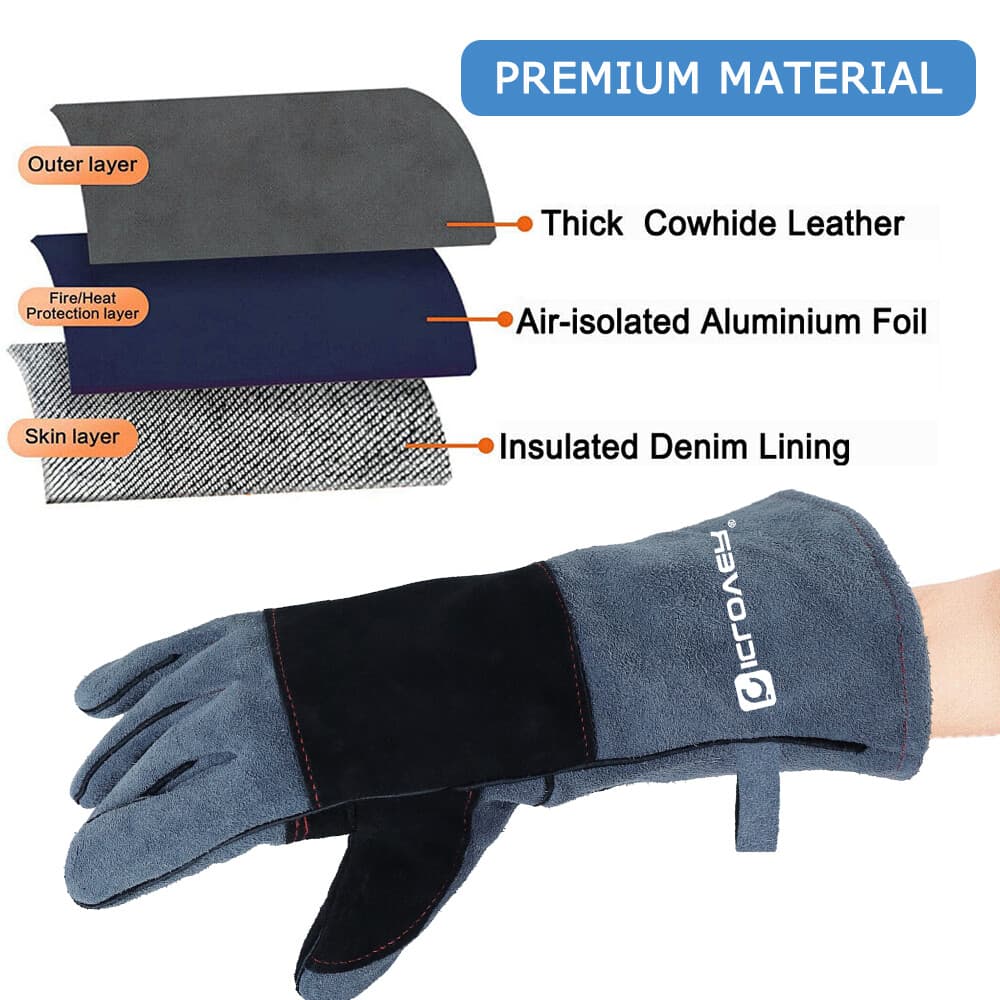 Handling Leather Gloves Training Animal Snake Bite Proof Dog Cat Scratch Protect 4