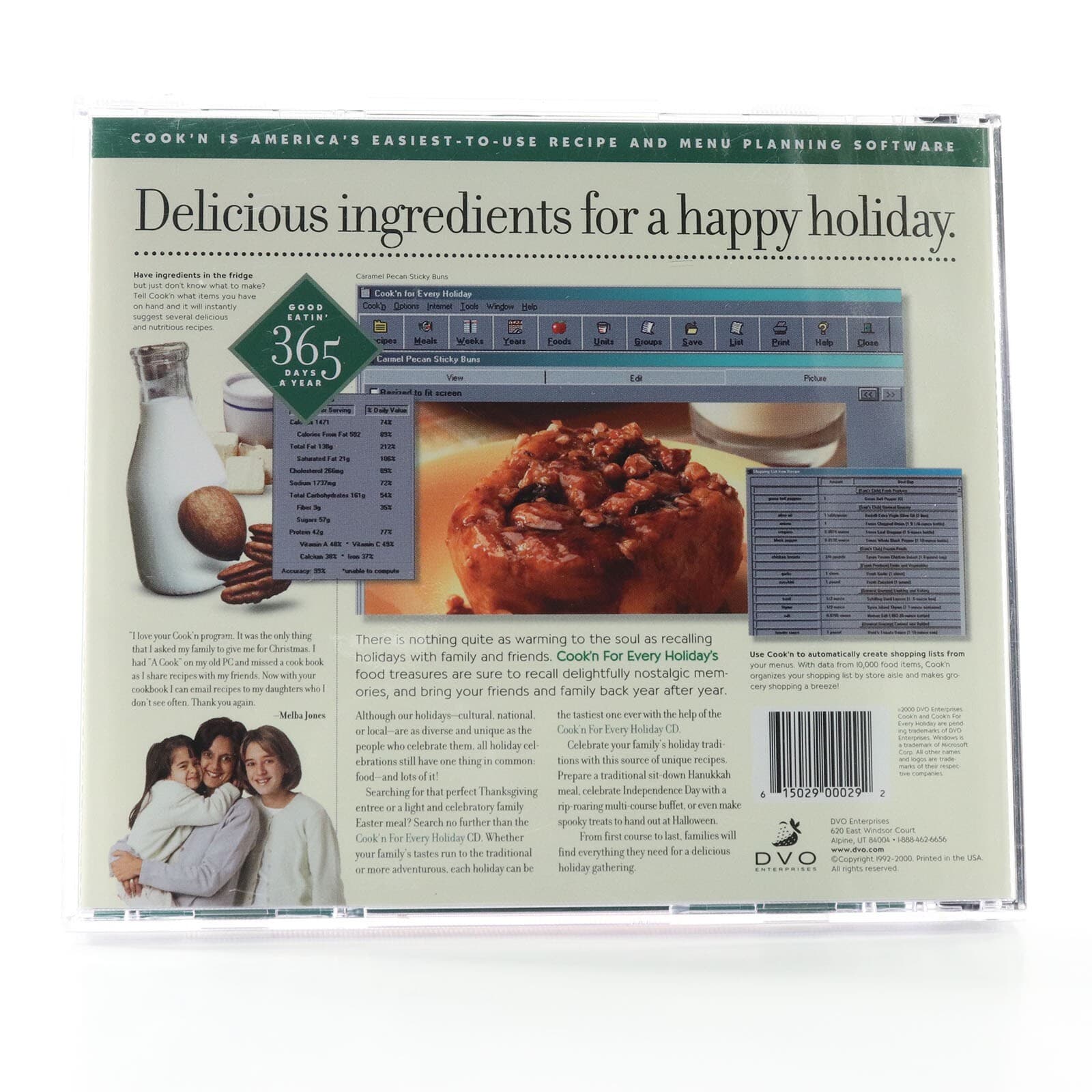 Cook'n for Every Holiday Menu Planner PC CD-ROM SEALED Windows 95 98 2000 Recipe 2