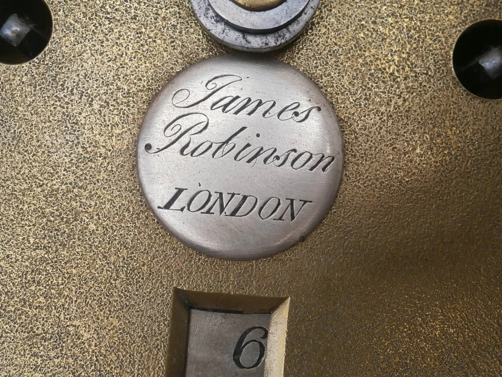 J ROBINSON LONDON ROCKING SHIP LONGCASE CLOCK DIAL+movent 12X16+1/4INCH C 1750 4