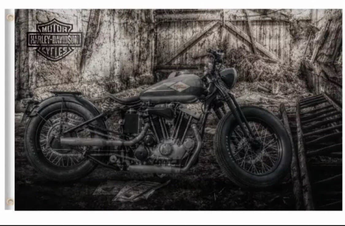 Harley Davidson Flag Banner 3 By 5 Feet Outdoor Indoor New Double Sided Black