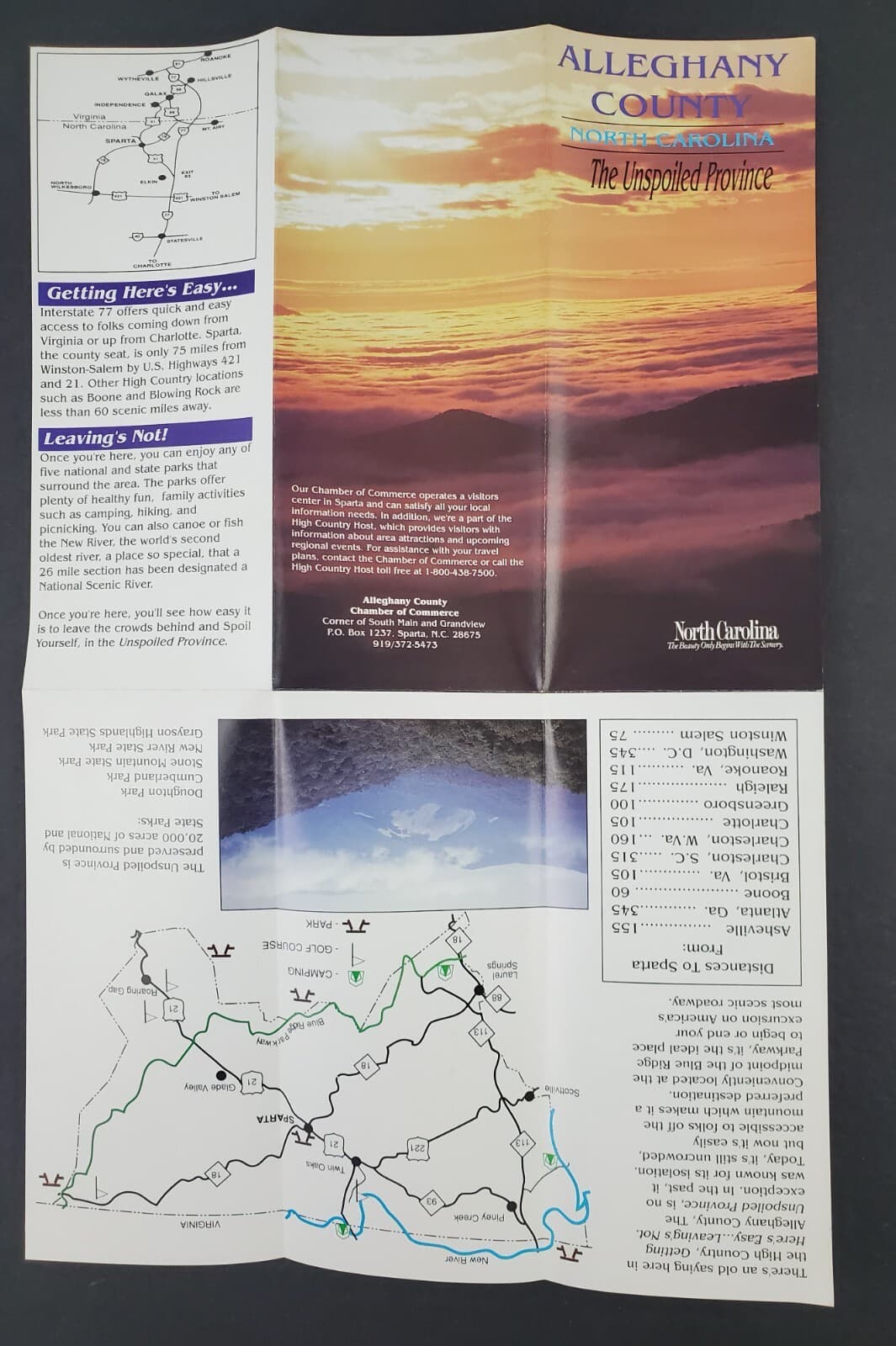 1990s Sparta Alleghany County North Carolina Tourist Vintage Travel Brochure NC 3