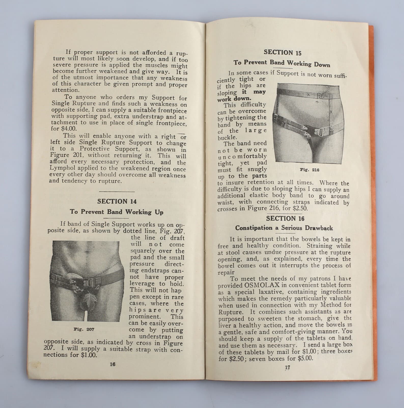 Vintage 1926 William Rice Book of Directions For Rupture Hernia Care Adams NY 6