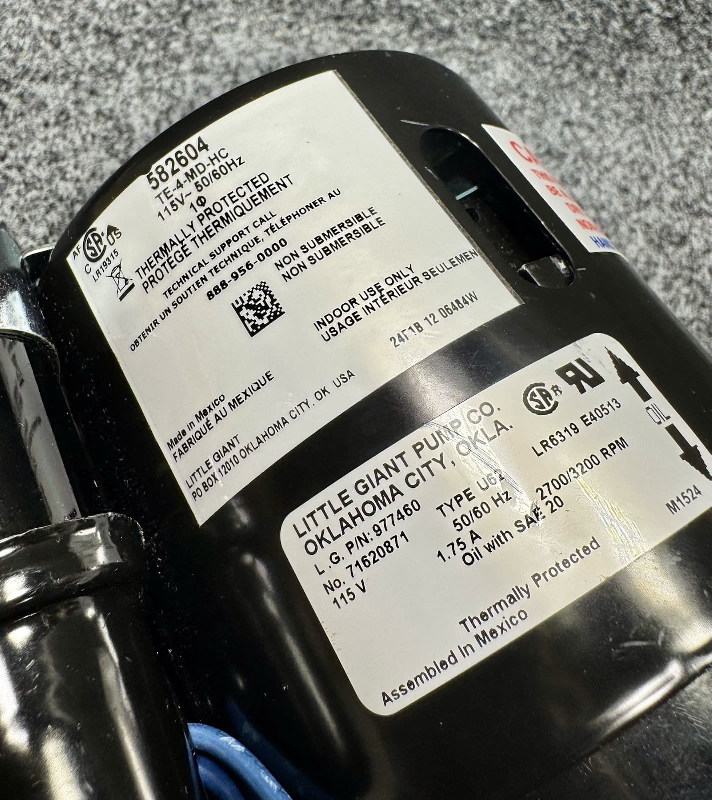 Little Giant 582604 Magnetic Drive Pump 115V AC, 1/10 hp, 1 Phase 2